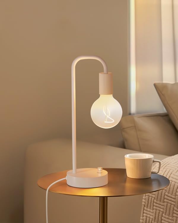 ONEWISH Industrial Table Lamp for Bedroom, Fully Dimmable Modern Bedside Lamps with 2700K Warm Light Bulb for Kids Reading, Minimalist Nightstand Lamps for Living Room, Office (Bulb Included)