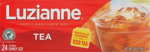 Luzianne Unsweetened Hibiscus Iced Tea Bags, Family Size, 22ct Box (Pack of 6)