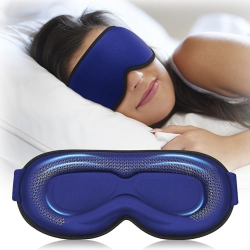 Weighted Blackout Sleep Mask for Men, 3D Contoured Zero Eye Pressure, Lash-Friendly Deep Eye Cups, Adjustable Slide Buckle Strap, Office Nap & Business Travel Essential, Relaxation Gift for Him(Black)