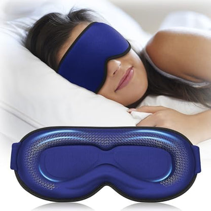 Weighted Blackout Sleep Mask for Men, 3D Contoured Zero Eye Pressure, Lash-Friendly Deep Eye Cups, Adjustable Slide Buckle Strap, Office Nap & Business Travel Essential, Relaxation Gift for Him(Black)