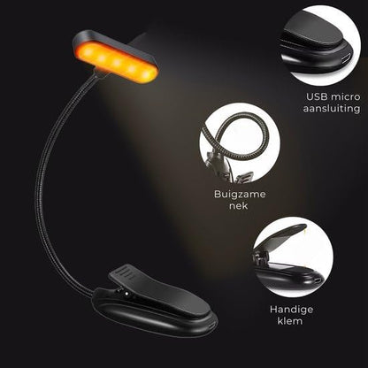 LED Book Light, Book Light for Reading in Bed, Eye Caring, 3 Colors & 5 Brightness, Rechargeable Long Lasting Reading Light, Lightweight Clip on Light, Gifts for Book Lovers (Black)