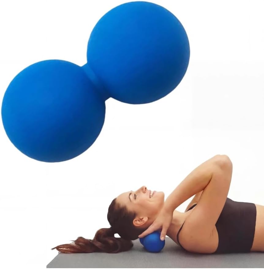 KYKJEYDD Peanut Massage Ball - Double Lacrosse Ball for Deep Tissue Massage & Myofascial Release, Medium Density Trigger Point Therapy Tool for Muscle Pain Relief, Neck, Back, Feet Father Day Gift