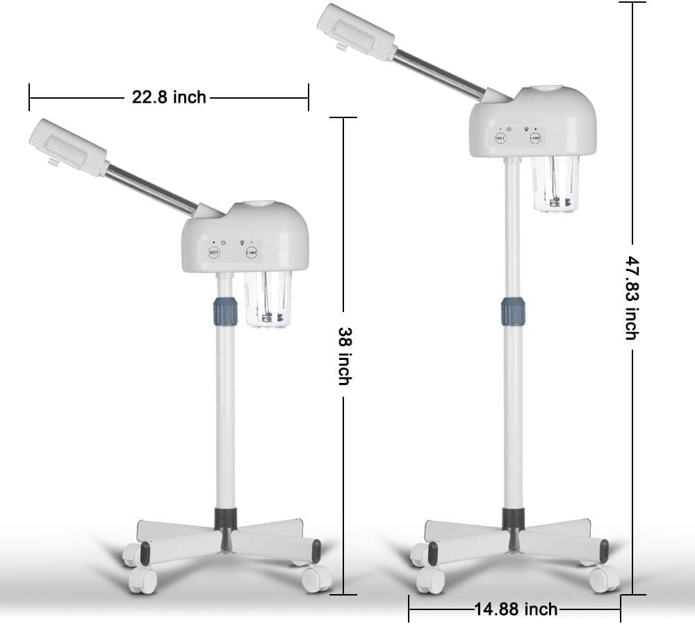 Facial Steamer with Hot Mist, Esthetician Barber Steamer, Height Adjustable & Rotatable Nozzle, for Home & Salon SPA