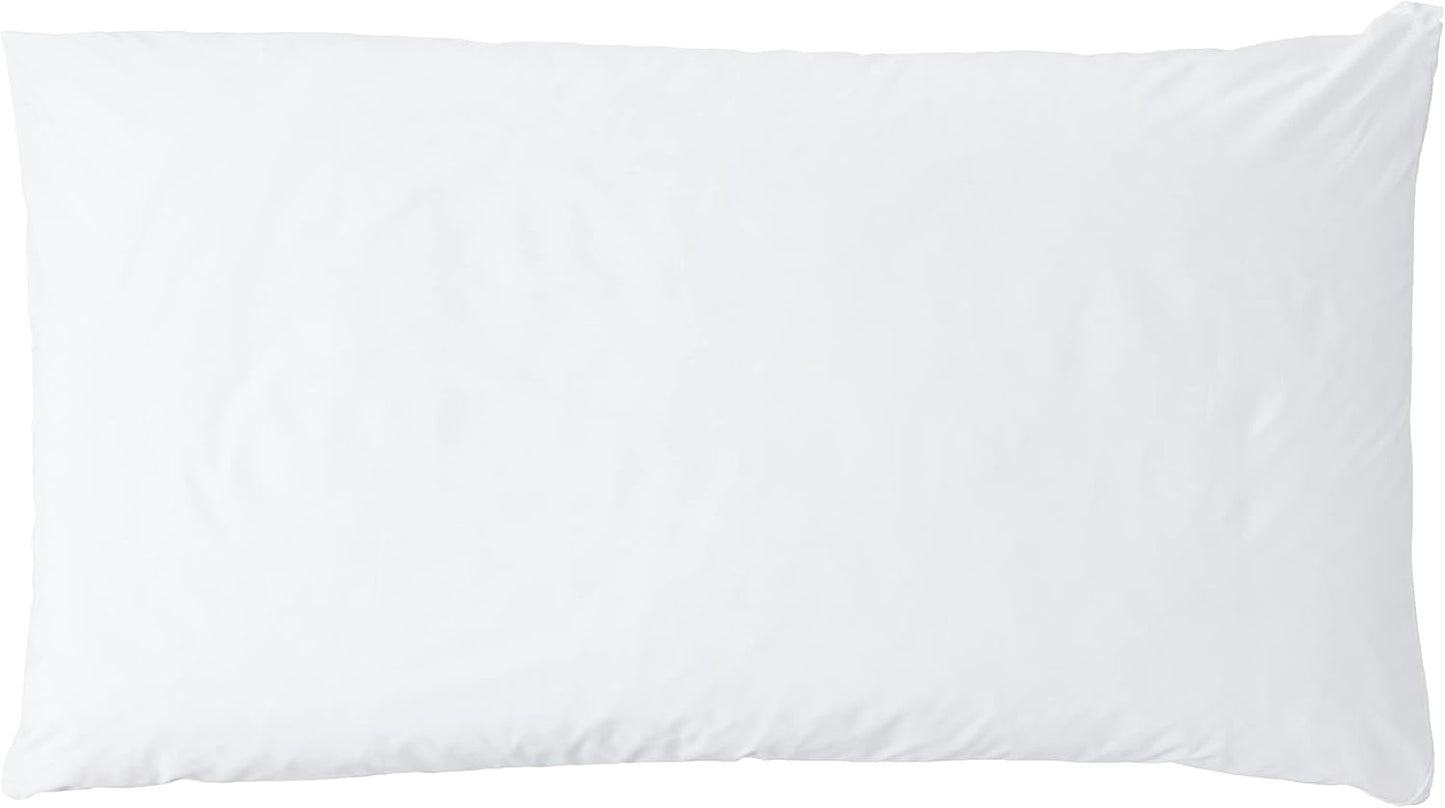National Allergy Premium 100% Cotton Zippered Pillow Protector - Queen Size - White - 2 Pack - 300 Thread Count - Hypoallergenic Bed Pillowcase with Zipper - Breathable Encasement Cover