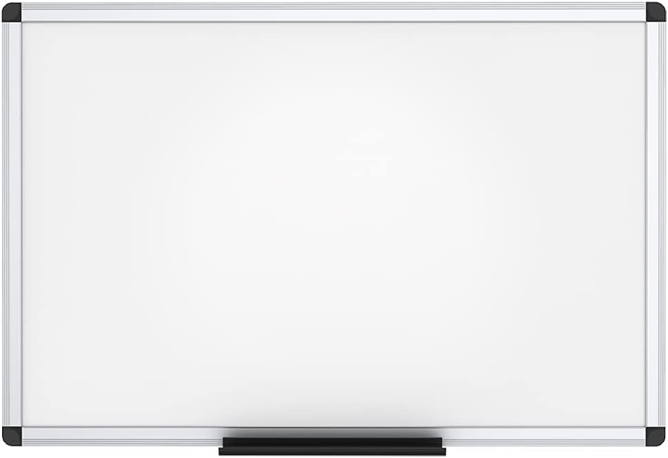 VIZ-PRO Magnetic Dry Erase Board, 36 X 24 Inches, Silver Aluminium Frame