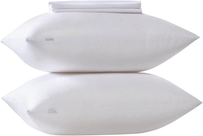Kingnex 4 Pack Waterproof Down Feather Proof Pillow Protectors with Zipper 20x20 Zippered Pillow Covers for Square Throw Pillow