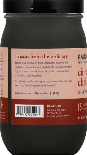 Paromi Chamomile Lavender Rooibos Organic Tea, Signature Jar, 15 Count