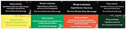Bigelow Tea Caffeine Free 6 Flavor Herbal Tea Variety Pack, Decaf Tea with Mint Medley, Cozy Chamomile, Orange and Spice, Sweet Dreams, Perfect Peach, and Lemon Ginger, (Pack of 6), 118 Total Tea Bags