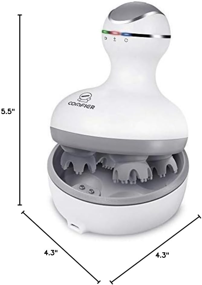 COMFIER Electric Scalp Massager, Waterproof Head Massager with Mutlti-Modes Vibration, Handheld Portable Head Scratcher for Hair Growth, Dog Cat Massager for Deep Clean and Stress Relax