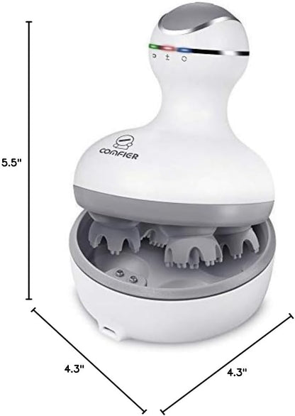 COMFIER Electric Scalp Massager, Waterproof Head Massager with Mutlti-Modes Vibration, Handheld Portable Head Scratcher for Hair Growth, Dog Cat Massager for Deep Clean and Stress Relax