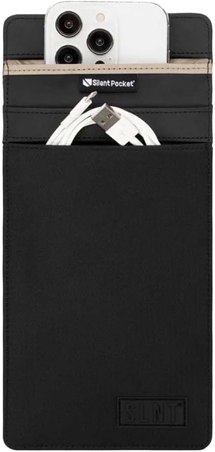 SLNT Faraday Phone Sleeve - Signal Blocking Pouch (Black, Medium)