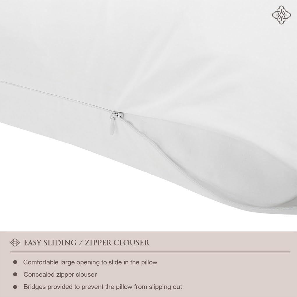 Bioweaves 100% Organic Cotton Breathable Pillow Protectors GOTS Certified with Zipped Closure – Standard, 20 x 26 inches, 2-Pack
