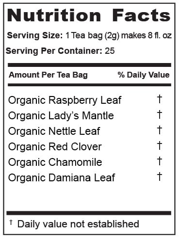 Jade Tea Fertility Tea for Women, Red Raspberry Leaf & Lady's Mantle