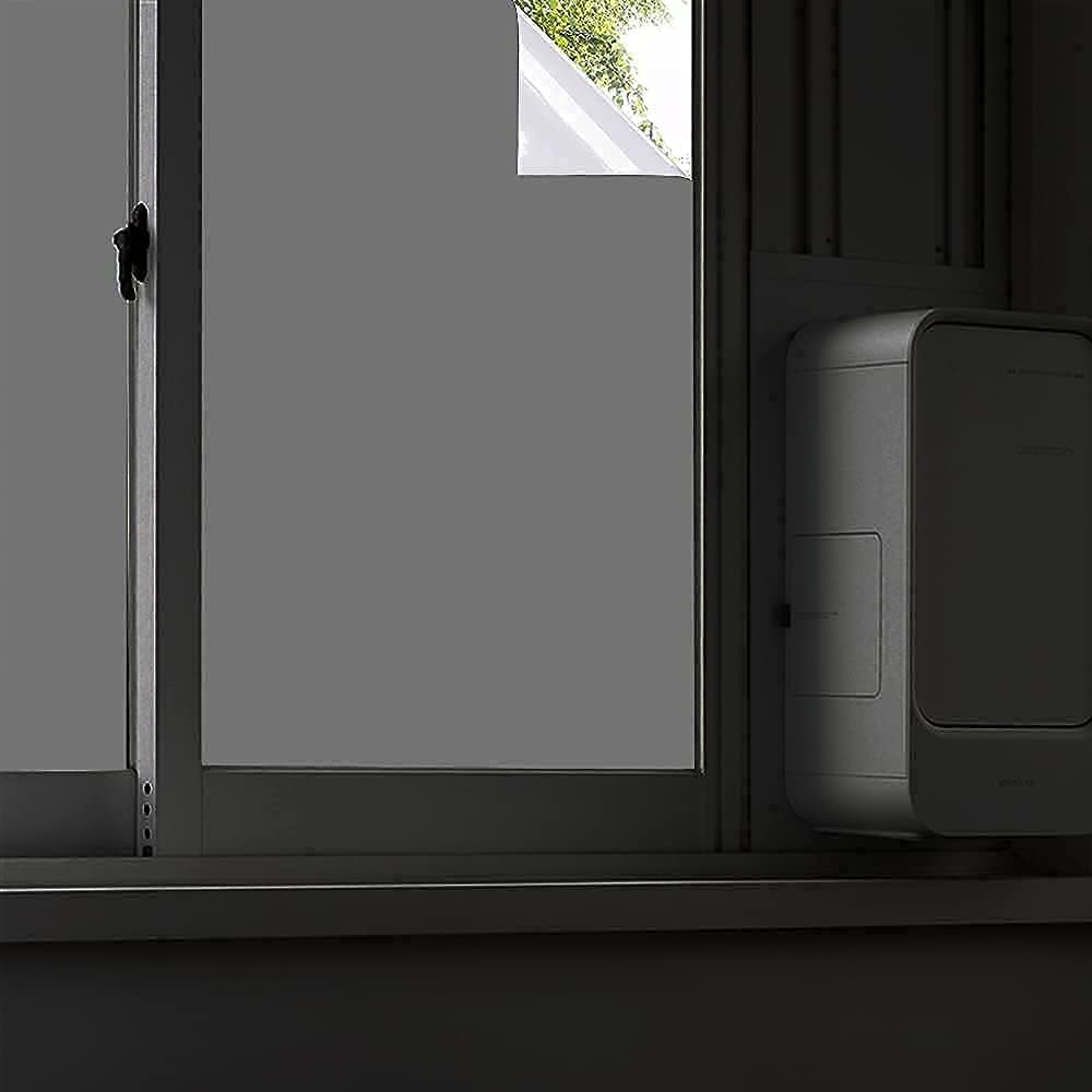 Blackout Window Film, Static Cling Window Tint 100% Light Blocking No-Glue Window Cover for Home Privacy, Room Darkening, Nap Time, Aquarium, Baby Room, Day Sleeping (Matte Black, 17.7x78.7 Inch)