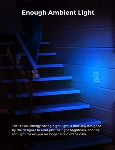 L LOHAS LED Night Lights Plug into Wall 2-Pack, 0.3W Plug in Night Light, Dusk to Dawn, 2000K Amber Light, Sleep Aid Nightlight Auto-On/Off, for Adults Kids Room, Bedroom, Bathroom, Hallway, Non-Dim