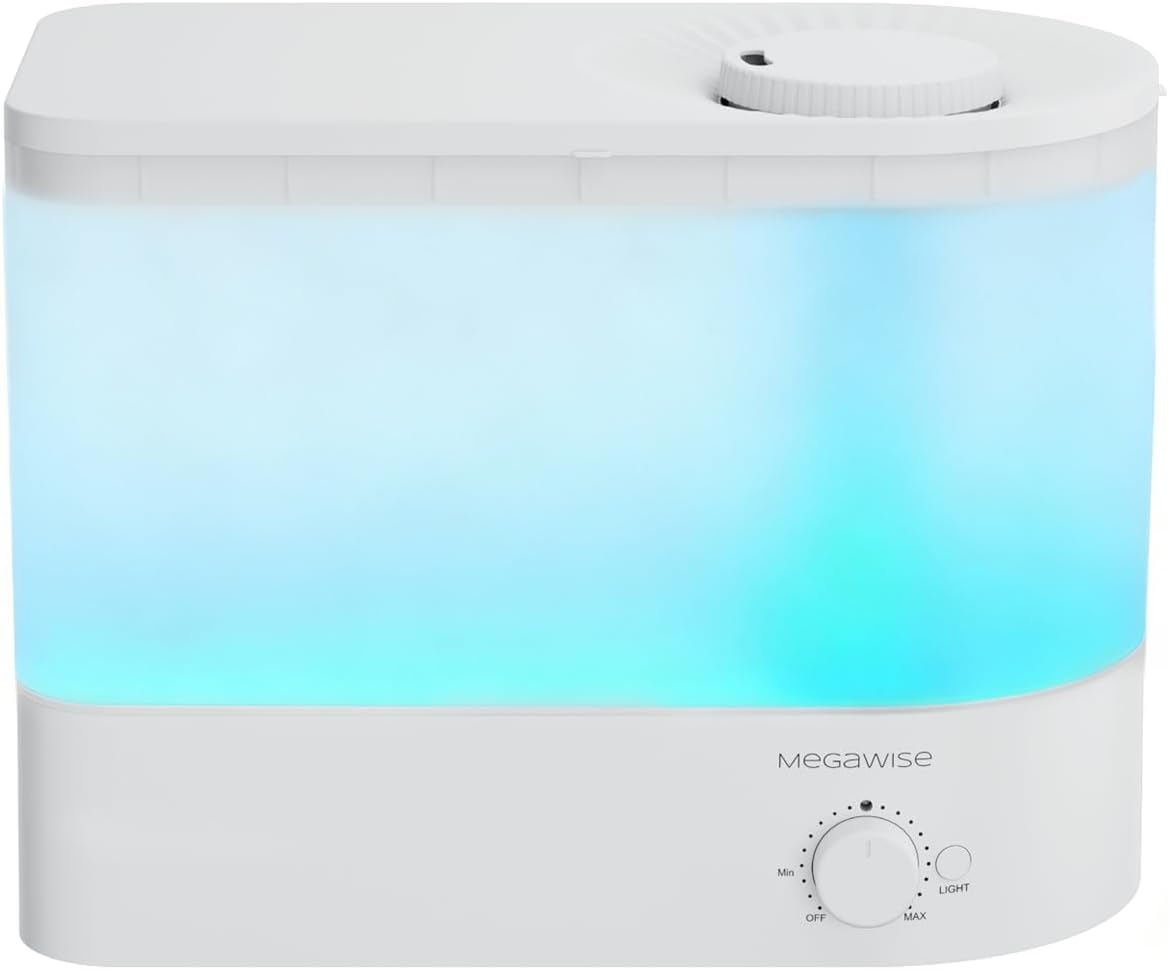 MegaWise Ultrasonic Cool Mist Humidifier SK7620 - 1.5L Capacity, Whisper-Quiet Operation, Adjustable Mist Output, Auto Shut-Off - Ideal for Home, Office, Baby Room, and Bedroom