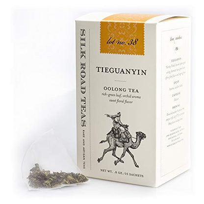 Silk Road Teas, Tieguanyin Oolong Tea, 1st Place North American Tea Championship, Orchid Aroma & Sweet Floral Flavor, 15 Tea Bags