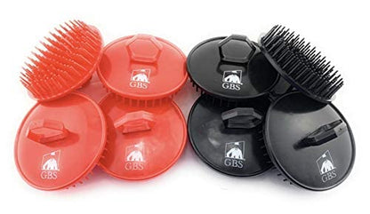 G.B.S Gents Dandruff Cleaning Scalp Brush 2 Pack – Silicone Shampoo Scrubber for Hair & Scalp Massage, Exfoliating Wet Dry Hair Care, Red