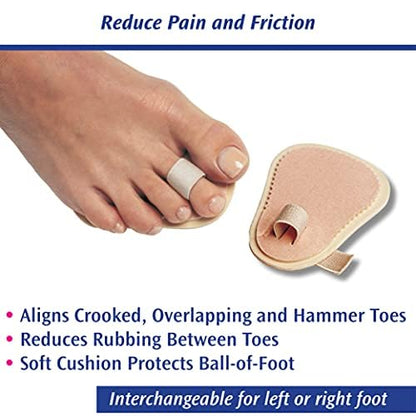 Pedifix Double-Toe Straightener – Gentle Toe Alignment Support for Hammer Toes, Crooked or Overlapping Toes – One Size Fits Most
