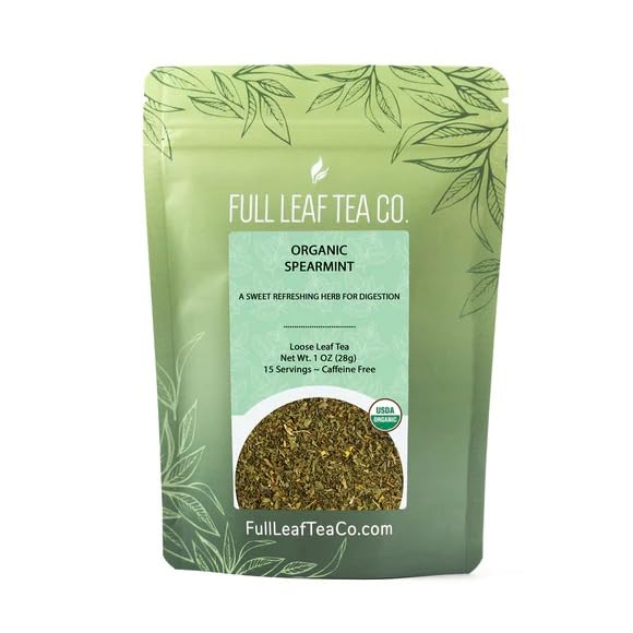 Organic Spearmint Loose Leaf Tea - 1oz Bag (Approx. 15 Servings) | Full Leaf Tea Co.