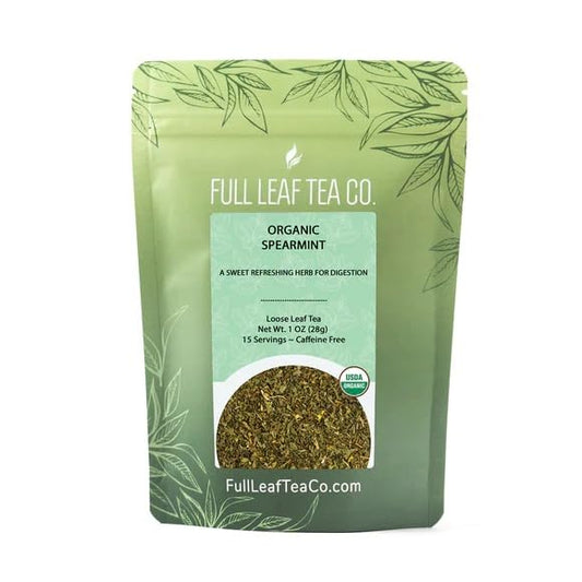 Organic Spearmint Loose Leaf Tea - 1oz Bag (Approx. 15 Servings) | Full Leaf Tea Co.
