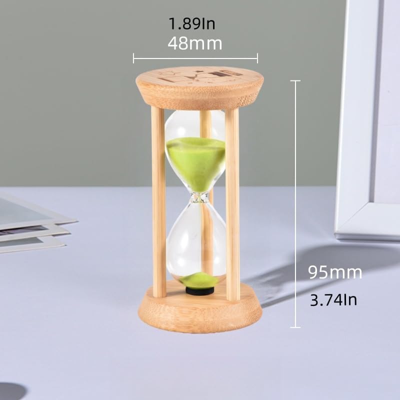Mini Wooden Sand Timers,100% Bamboo Hourglass Sand Timers 1Min Sandglass Timer for Toothbrush Timer Games Classroom Home Office Cooking(Blue+1Min)