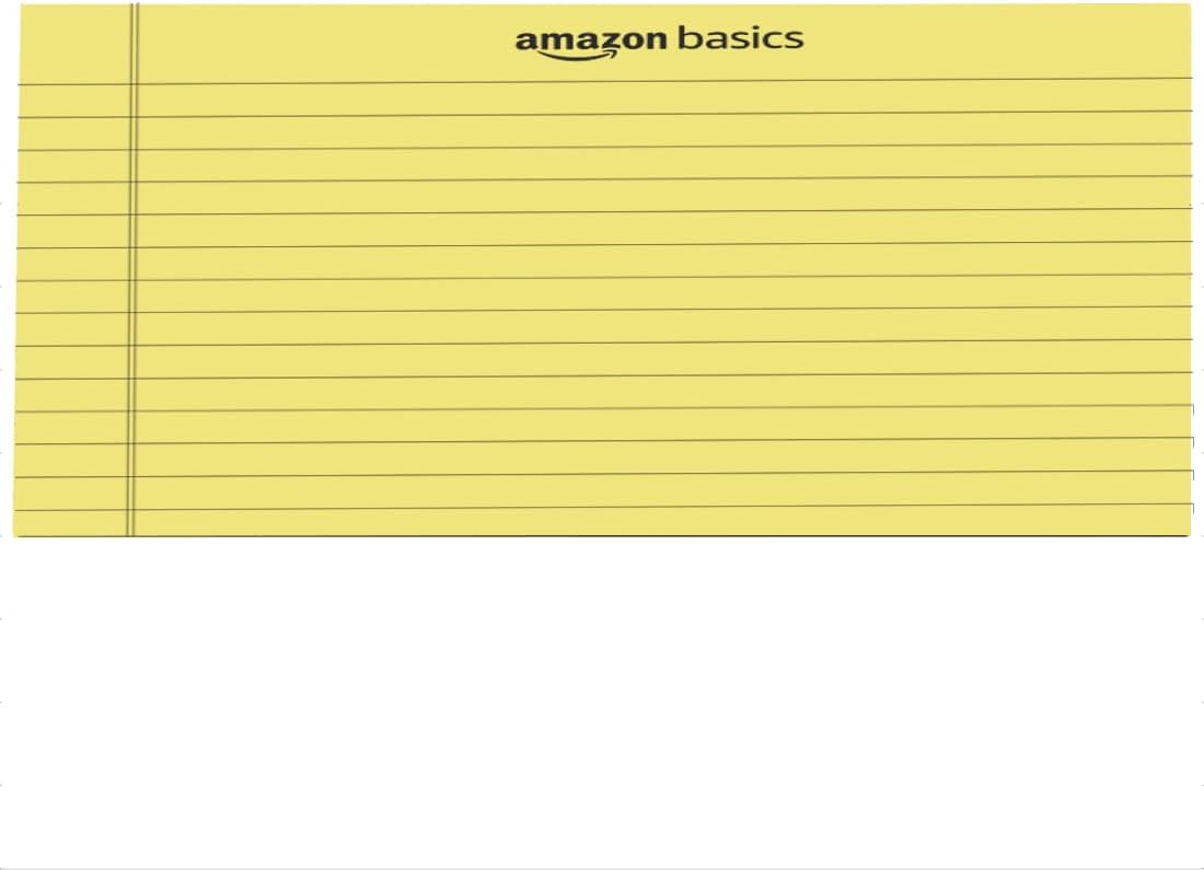 Amazon Basics Wide Ruled Lined Writing Note Pads for Office Supplies, 8.5" x 11.75", White, 12-Pack of 50 Perforated Sheets