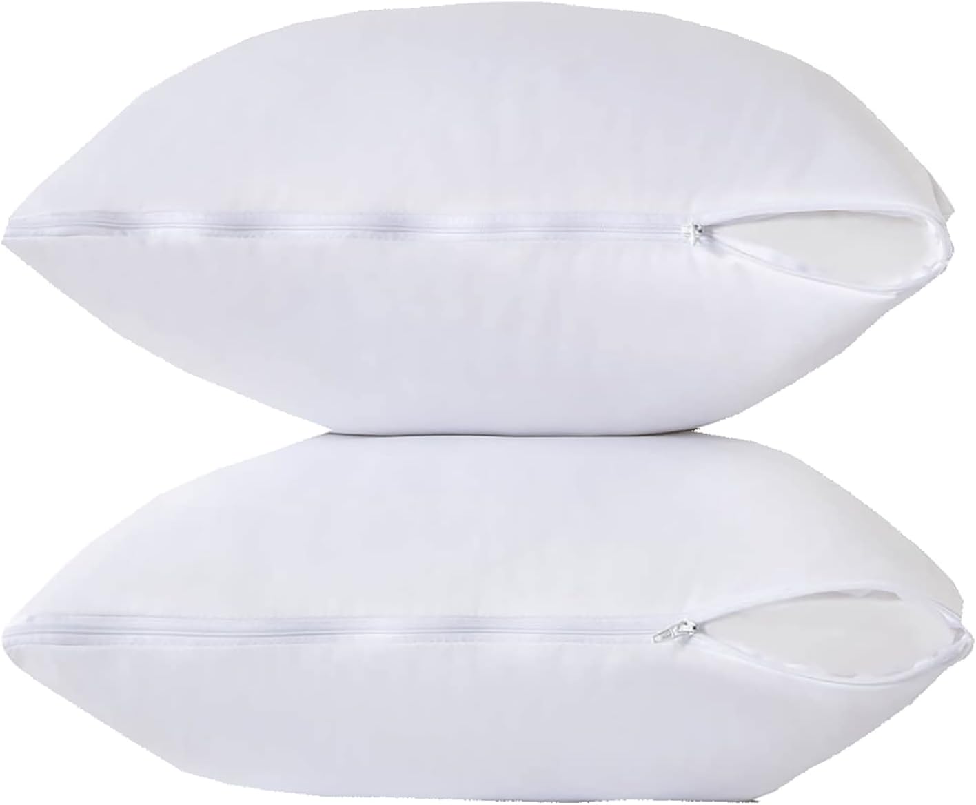 Kingnex 4 Pack Waterproof Down Feather Proof Pillow Protectors with Zipper 20x20 Zippered Pillow Covers for Square Throw Pillow
