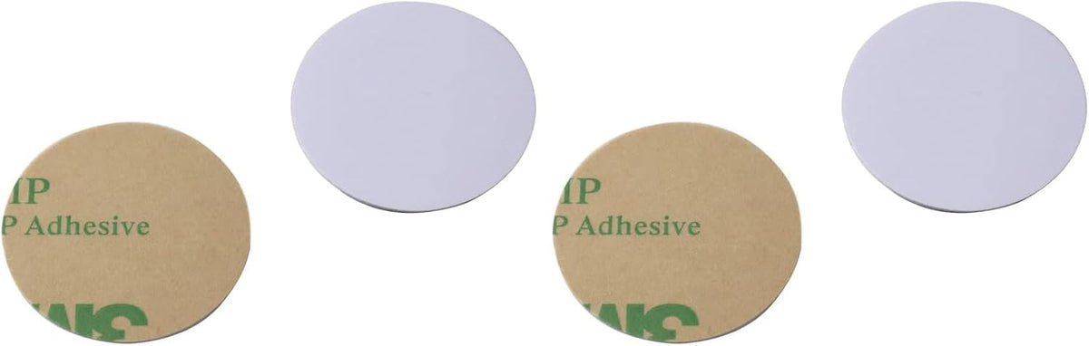 ETEKJOY 10 PCS Writable 125kHz RFID Sticker Coin Adhesive Back T5577 Proximity ID Card Token Key Tag Rewritable Dia 25mm (Blank Card No Data)