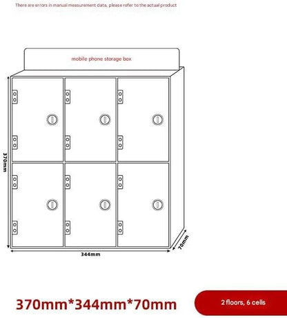 Cell Phone Locker Box - Acrylic Wall-Mounted with Locks and Keys, Secure Storage Cabinet for Office, Classroom, Gyms
