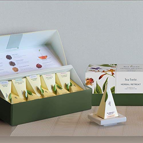 Tea Forte Tea Sampler, 20 Pyramid Infuser Bags, Premium Tea Gift Set