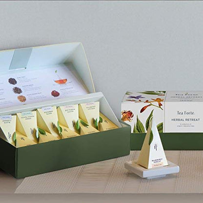 Tea Forte Tea Sampler, 20 Pyramid Infuser Bags, Premium Tea Gift Set
