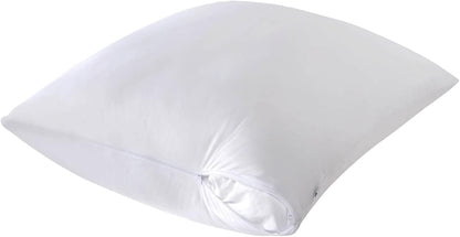 Kingnex 4 Pack Waterproof Down Feather Proof Pillow Protectors with Zipper 20x20 Zippered Pillow Covers for Square Throw Pillow
