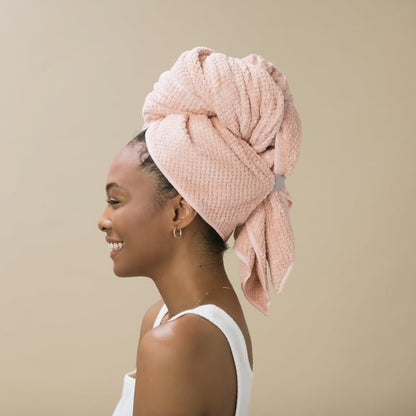 VOLO Hero Hair Towel – Ultra Soft Nanoweave™ Microfiber, Super Absorbent Quick Dry, Reduces Dry Time 50%, Anti-Frizz & Breakage, Secure Snug Strap, Large Wrap for All Hair Types - Luna Gray