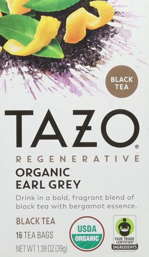 TAZO Organic Earl Grey Tea Bags, Black tea with Caffeine, 16 Tea_Bags (Pack of 2)