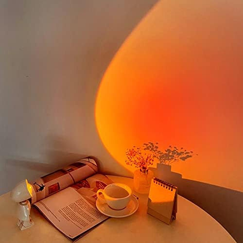 Sunset Projection Lamp, LED Night Light for Bedroom Decor Photography | Ambient Light,Adjustable Brightness Touch Control, 360° Rotating, Rechargeable & USB Powered, Astronaut Design
