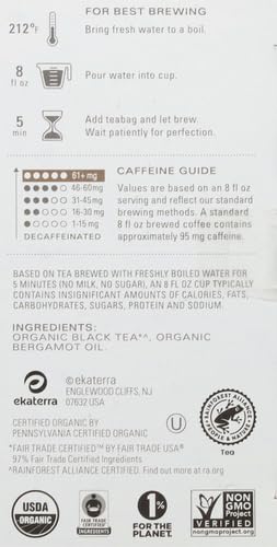TAZO Organic Earl Grey Tea Bags, Black tea with Caffeine, 16 Tea_Bags (Pack of 2)