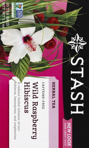 Stash Tea Wild Raspberry Hibiscus tea - 20 Count (Pack of 1)