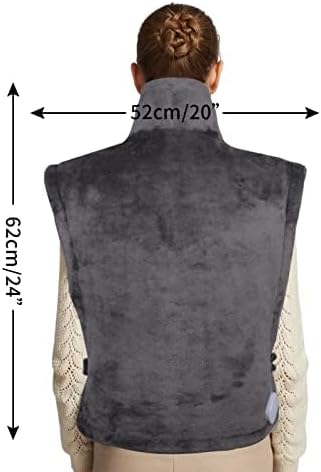 Ruqiji 19" x 24" Weighted Neck&Shoulder Heating Pad, 2.5lbs with 12 Temperature Settings&Countdown Timer,Pain Relief for Neck/Shoulders/Menstrual Pain(Dark Gray)