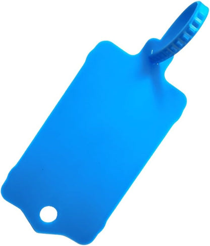 100pcs Reusable Blank Plastic Tags Ties Key Tags 1.45"*2.48" Serrated Tension Sealing Strap with Large Label Plastic Tie Mark Label Waterproof Hang Sign Write on Tag (White, 100pcs)