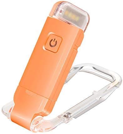 HONWELL Rechargeable Book Light, Clip On LED Reading Lights for Kids Reading in Bed, 3 Brightness Levels Dimmable Bookmark Light for Eye-Protection, Portable Reading Lamp for Bookworms, Travel(Orange)