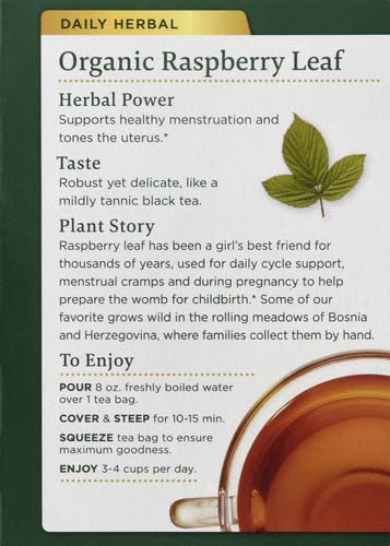 Traditional Medicinals Tea, Organic Raspberry Leaf, Eases Menstrual Cramps, Supports a Healthy Pregnancy, 16 Tea Bags