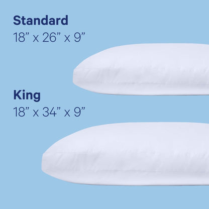 Casper Sleep Original Pillow, Standard Size – Medium Soft Feel, Down-Alternative Fill, Supports Side, Back & Stomach Sleepers, Neck Pain Relief, Machine Washable