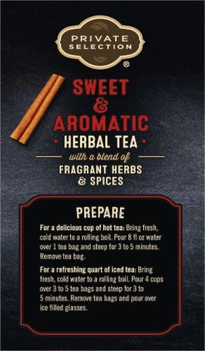 Herbal Tea Private Selection Sweet Cinnamon Spice Caffeine Free 20 bags, (Pack of 4)