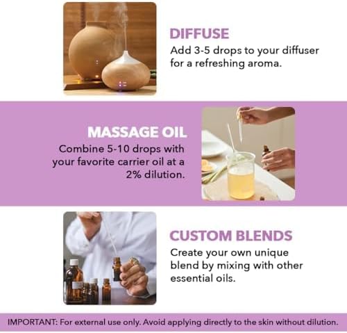 Majestic Pure Essential Oil with Glass Dropper - Essential Oils for Diffuser, Aromatherapy, Soap and Candle Making, Lavender Essential Oil, Lavender Oil, 4 Fl Oz