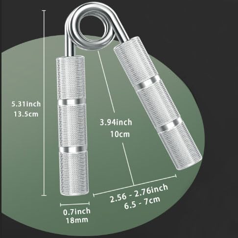 Silver 50LB-400LB Metal Hand Grip Strength Trainer Set