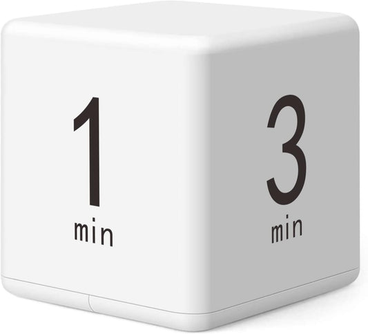 Pomodoro Cube Timer, Productivity Visual Timer 5/25/15/45 Minutes Preset, Desk Portable Rotating Multi Timers for ADHD Time Management Work Study Cooking Workout School