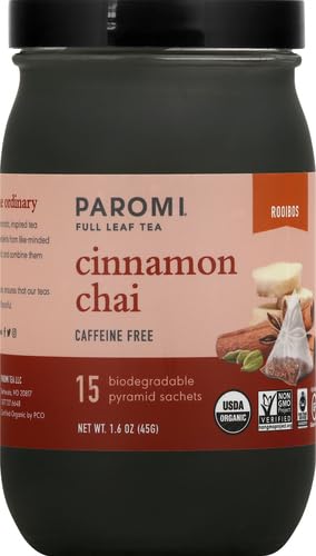 Paromi Chamomile Lavender Rooibos Organic Tea, Signature Jar, 15 Count