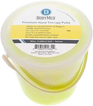 BodyMed Premium Hand Therapy Putty, Yellow, 6 Oz., Soft, Strengthening Therapy Putty for Physical Rehabilitation