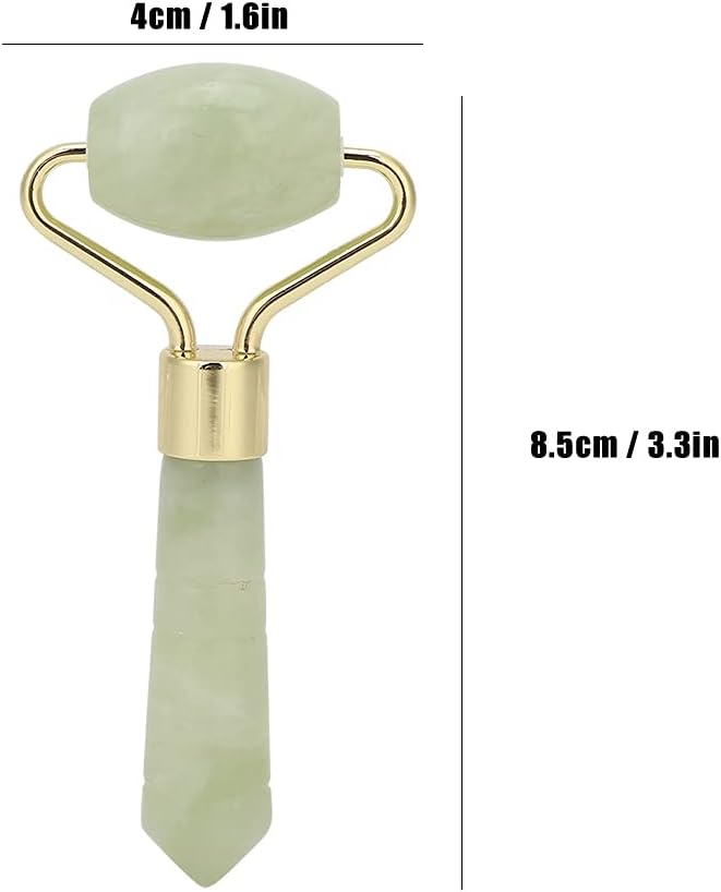 Jade Stone Facial Roller - 3.3x1.6in Face Massager, Mini Handheld Multifunctional Skin Tightening Tool for Face Lifting